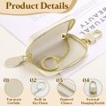 Genuine Leather Car Key Fob Case Universal Holder Zipper Bag For Men Women Beige
