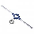Uxcell Round Die Stock Handle Wrench Set 6-32 Unc Threading And 20mm Holder Fits 11mm-20mm Od M3-m4 Adjustable For Bolt Thread
