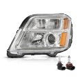 Headlight Assembly Driver Side For 2010-2015 Gmc Terrain 4-door Sport Utility Replacement Headlamp Clear Lens Chrome Housing 