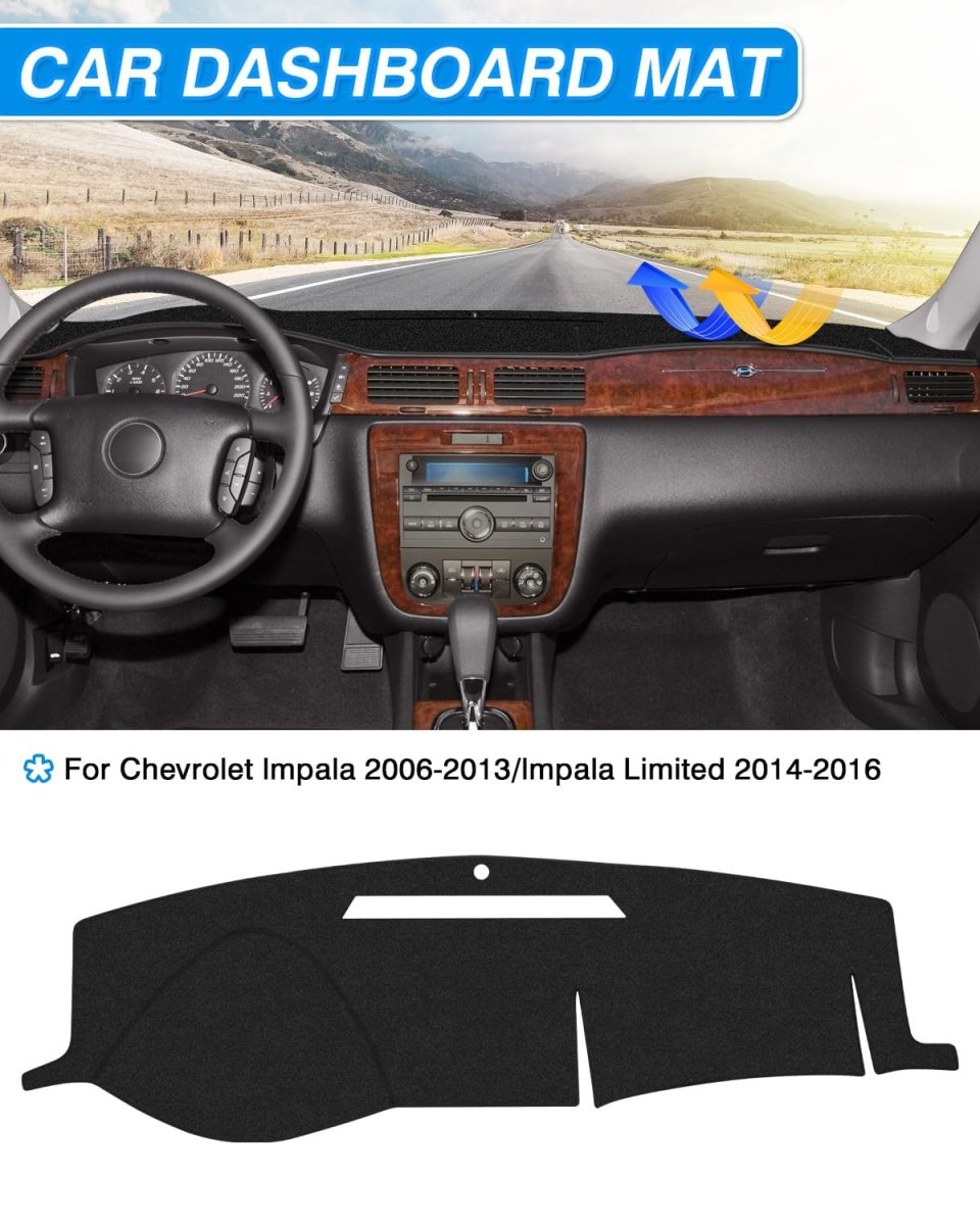 Cartist Dash Cover For Chevy Impala 2006-2013 Limited 2014-2016 Accessories Dashboard Mat Non-slip Carpet Sunshield Glare Uv
