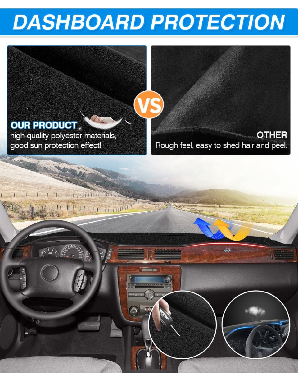 Cartist Dash Cover For Chevy Impala 2006-2013 Limited 2014-2016 Accessories Dashboard Mat Non-slip Carpet Sunshield Glare Uv