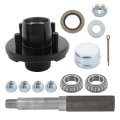 1set 4 On 4inch Trailer Hub Kit And 1inch Square Bt8 Spindle With Bearing 