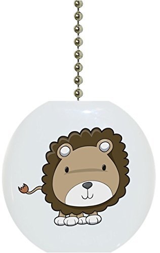 Lion Cub Big Head Animal Ceramic Fan Pull