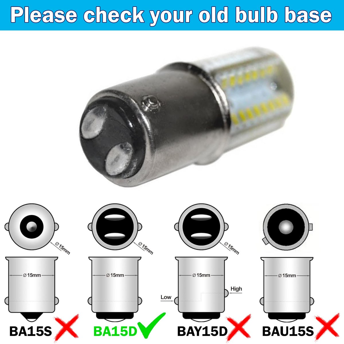 110v Led Light Bulb Cool White For Singer 9812 9813 9814 9815 9816 9817 9818 9819 9820 Sewing Machines Ba15d Base 3w Energy