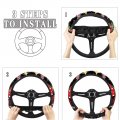 Geprint Cute Cartoon Steering Wheel Cover Universal 15 Inch Car Accessories Protector For Women Men Anti-slip Breathable
