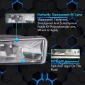 G-plus Left Right Clear Lens Black Bezel Bumper Bright Led Projector Driving Fog Lights Lamp Compatible With Chevy Silverado