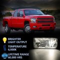 G-plus Left Right Clear Lens Black Bezel Bumper Bright Led Projector Driving Fog Lights Lamp Compatible With Chevy Silverado