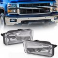 G-plus Left Right Clear Lens Black Bezel Bumper Bright Led Projector Driving Fog Lights Lamp Compatible With Chevy Silverado