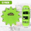 Tallew 12 Pack Led Road Flares Emergency Lights Roadside 9 Flash Modes Warning Car Safety Beacon Magnet Hook Flashing Disc