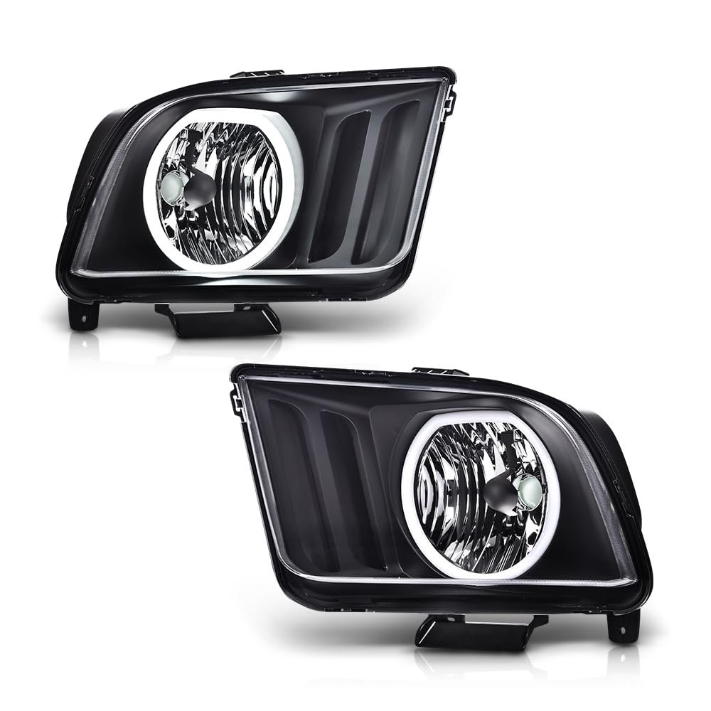 Led Headlights Assembly For Ford Mustang 2005-2009 7r3z13008d 7r3z13008c Bumper Headlamps Left Right Clear Lens Black Housing