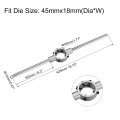 Uxcell 45mm Round Die Stock Handle Wrench Holder For Metric M16-m20 31mm-45mm Zinc Alloy Carbon Steel