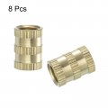 Uxcell Knurled Insert Nuts 8pcs M8 X 14mm L 10mm Od Thread Printing Brass Female Threadeds Heat Set Insert Embedment