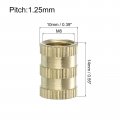 Uxcell Knurled Insert Nuts 8pcs M8 X 14mm L 10mm Od Thread Printing Brass Female Threadeds Heat Set Insert Embedment