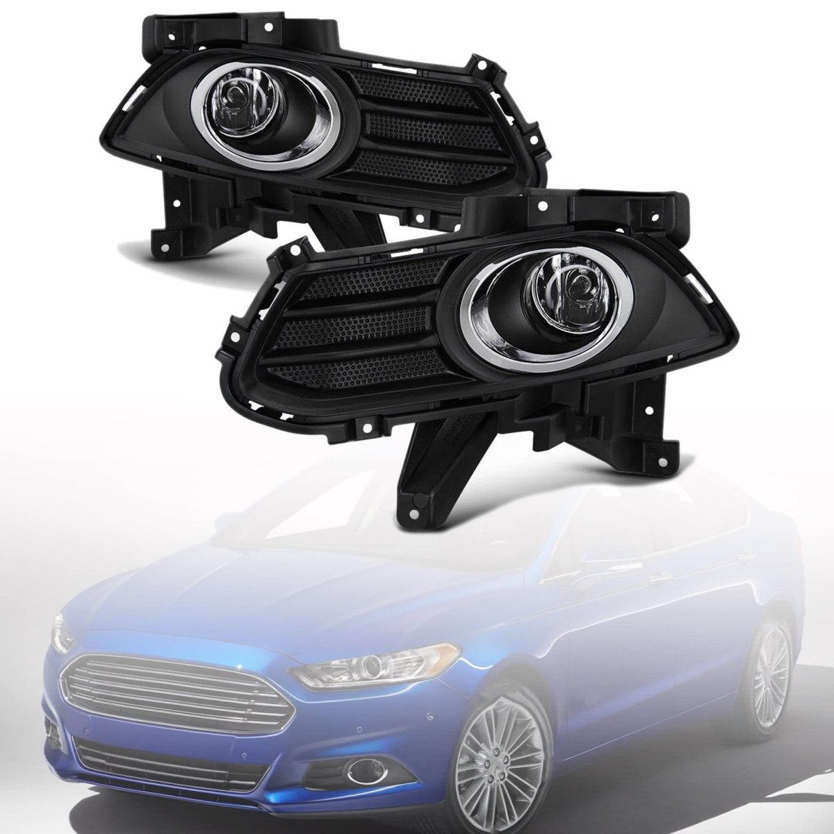 Fog Light Assembly With Bulbs Switch And Wiring Kit For 2013 2014 2015 2016 Fusion 2 Piece Set Part Number 4f9z15200a