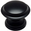 Cosmas 20 Pack 4251fb Flat Black Cabinet Hardware Round Knob 1-3 8 Diameter Wide Base 