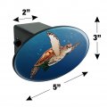 Sea Turtle Swimming In Ocean Oval Tow Trailer Hitch Cover Plug Insert