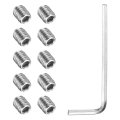 11 Piece M4 Stainless Steel Hex Socket Grub Screw Set With Wrench Flat Point Screws For Faucet Handle And Lavatory Repair Kit 