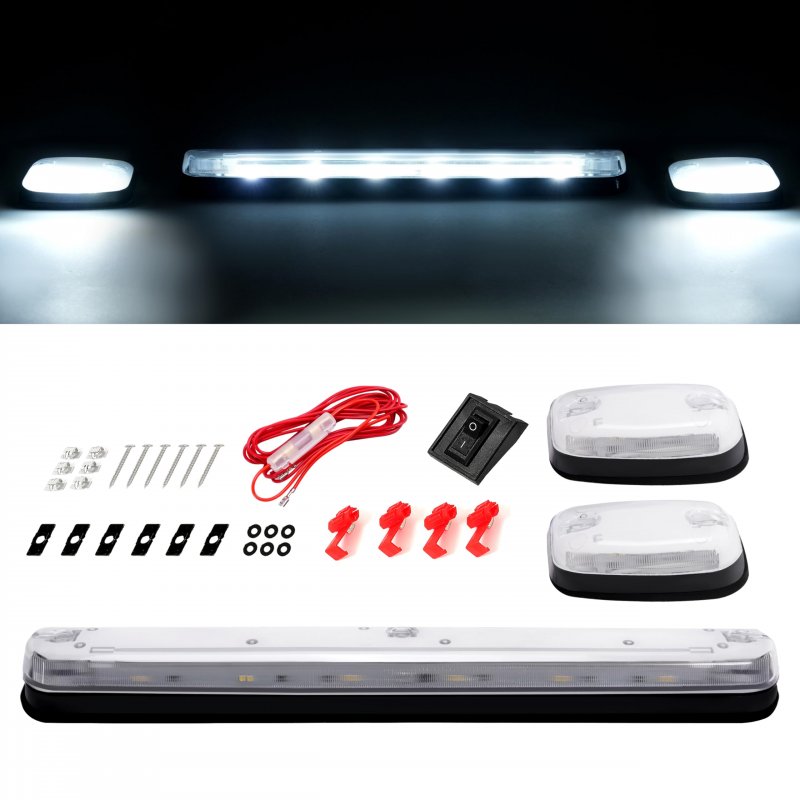 Led Roof Marker Cab Lights With Wire Harness For 2007 2021 Chevy Chevrolet Silverado Gmc Sierra 2500hd 3500hd Clear Lens
