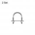 Uxcell Round U-bolts 2 Sets 29mm 1 14 Inner Width 47mm Length M6 304 Stainless Steel U Clamp Bolt With Nuts Washers And Plates
