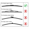 Uxcell 355mm 14 Inch Car Windscreen Windshield Bracketless Wiper Blade Rubber Refill Strip Universal Replacement Black