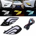 1 Pair Of Led Drl Daytime Running Lamp W Turn Signal Fog Light Compatible With Toyota Camry 2018 Se Xse 2019 2020