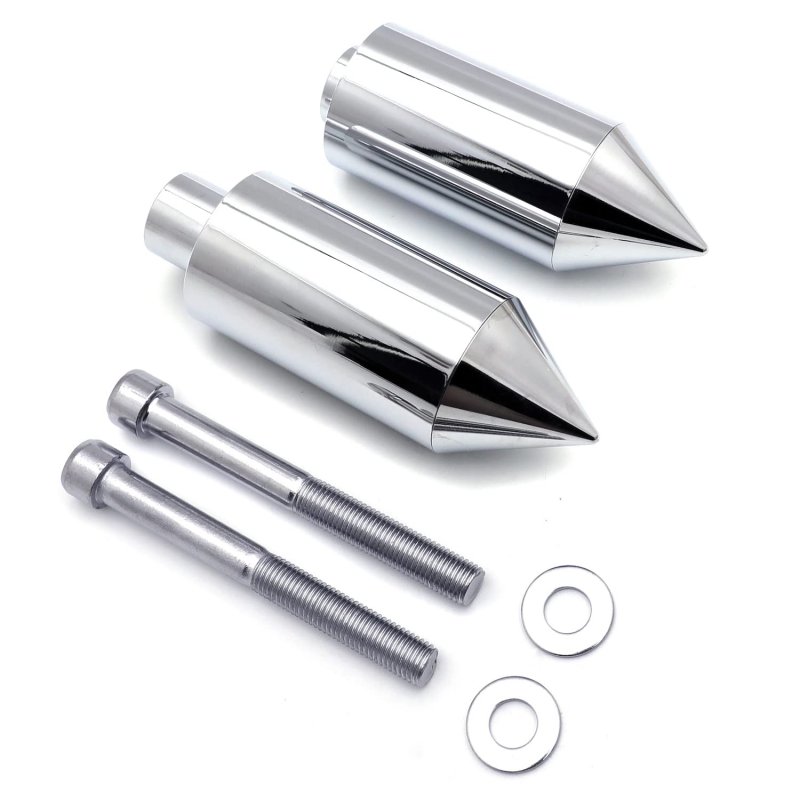 Motorcycle Spike Frame Sliders Crash Protectors Chrome For 2003 2004 Gsxr1000 Gsx R 6061 Billet Aluminum Left And Right Sides