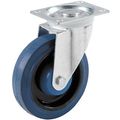 Shepherd Hardware 9260 4-inch Swivel Caster Elastic Blue Rubber 265-lb Load Capacity 