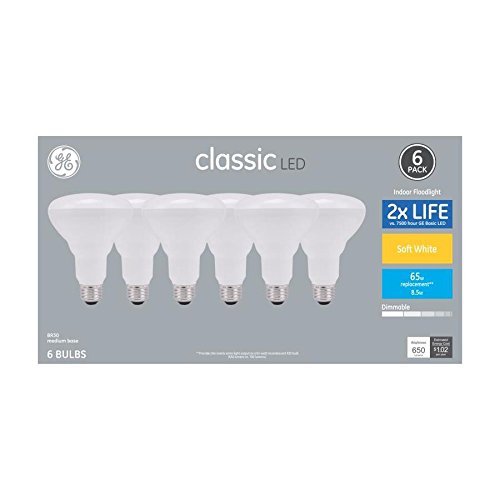 Ge Classic 6-pack 65 W Equivalent Dimmable Warm White R30 Led Light Fixture Bulb