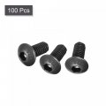 Uxcell M4x12mm Hex Socket Button Head Cap Bolts Screws Alloy Steel 100pcs