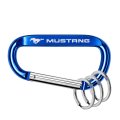 Ipick Image Officially Licensed Ford Mustang Laser-etched Blue Metal Carabiner Keychain With Split Key Rings