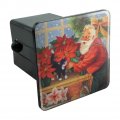 Christmas Holiday Santa In The Greenhouse Tow Trailer Hitch Cover Plug Insert