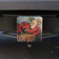 Christmas Holiday Santa In The Greenhouse Tow Trailer Hitch Cover Plug Insert