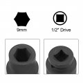 Uxcell 2 Pcs 1 2-inch Drive By 9mm Shallow Impact Socket Cr-mo Alloy Steel 6-point Metric