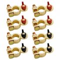 Brass Marine Grade Battery Terminal Top Post Connector Clamp Set 4 Pairs Positive And Negative Terminals For Boat Car Rv 