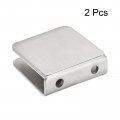 Uxcell Stainless Steel 0 Degree Square Frameless Glass Clamp 6pcs Adjustable 8-12mm Thickness Bracket Clip For Shower Door