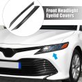 X Autohaux 1 Pair Front Headlight Eye Lid Cover Decoration Styling Sticker For Toyota Camry Se Xse 2018-2022 Eyebrows Black