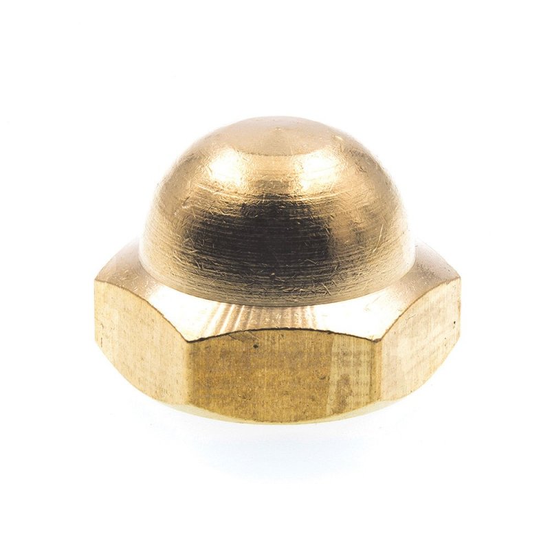 Acorn Cap Nuts 5 16 In 18 Solid Brass Domed Top Hexagonal Nut 10 Pack