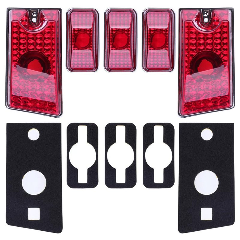 Marker Lights 10pcs Cab Red Top Roof Running Covers With T10 Light Bulbs Replacement Assembly For 2003-2009 Hummer H2
