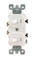 Leviton S02-05224-wsp White Commercial Grade Ac Quiet Duplex Combo Toggle Switch 