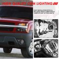 Auto Dynasty Pair Crystal Lens Front Bumper Driving Fog Light Lamps W Cladding Compatible With Chevy Avalanche 1500 2500 Gmt805