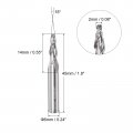 Uxcell Tapered Ball Nose End Mill Uncoated Solid Carbide 2 Flute Spiral Milling Cutter 1mm Radius 2mm Diameter 6mm Shank 45mm