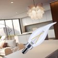Satco 5 5w Ca10 Led Light Bulb 3500k Neutral White 500 Lumens Clear Flame Tip 300 Degree Beam E12 Candelabra Base 92 Cri
