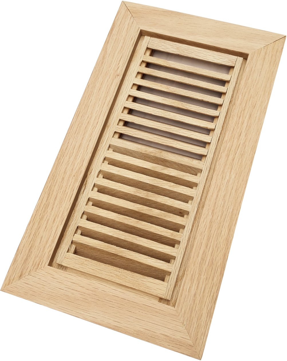 Homewell Red Oak Wood Floor Register Vent Flush Mount with Frame 4x10