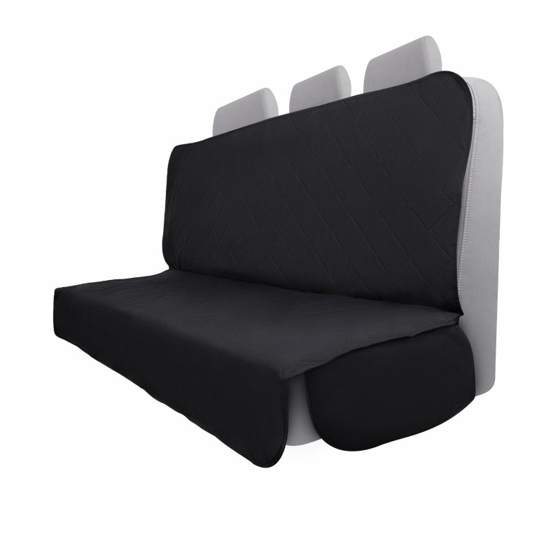 Black Quilted Rear Seat Pet Protector Universal Fit Polyester Cover 5 In X 48 5 40601adc