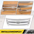 Kuafu Front Grille Inserts Compatible With 2011-2015 Ford Explorer Overlay Trim Covers Chrome Silvery