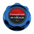 Vms Racing Blue Oil Cap With Powered By B16a2 Emblem In Cnc Machined Billet Aluminum Compatible Honda Civic Del Sol Engines