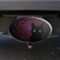 Black Cat In Space With Stars And Galaxy Oval Tow Trailer Hitch Cover Plug Insert