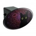 Black Cat In Space With Stars And Galaxy Oval Tow Trailer Hitch Cover Plug Insert