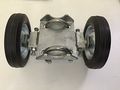 Rolling Gate Double Carrier Wheel 6 Solid Rubber Wheels Axle Assembly
