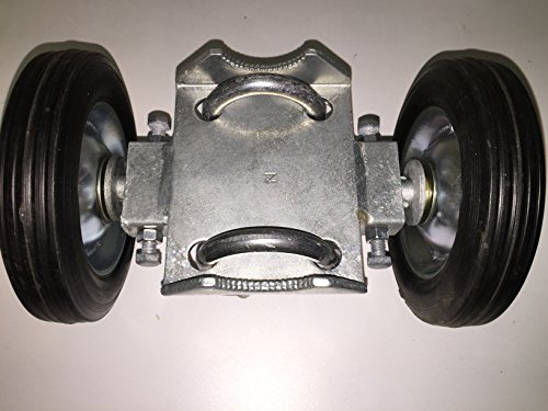 Rolling Gate Double Carrier Wheel 6 Solid Rubber Wheels Axle Assembly